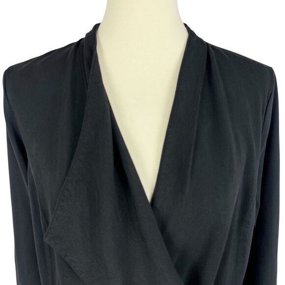 Athleta Yama Blazer Wrap Jacket Women's Small Black Snap Closure Zip Pockets - Picture 5 of 12